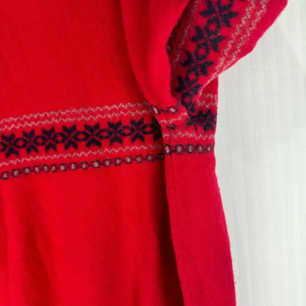 J. Crew Vintage Size X-Large %100 Lambs Wool Pullover Sweater 1/4 Zip Fair Isle